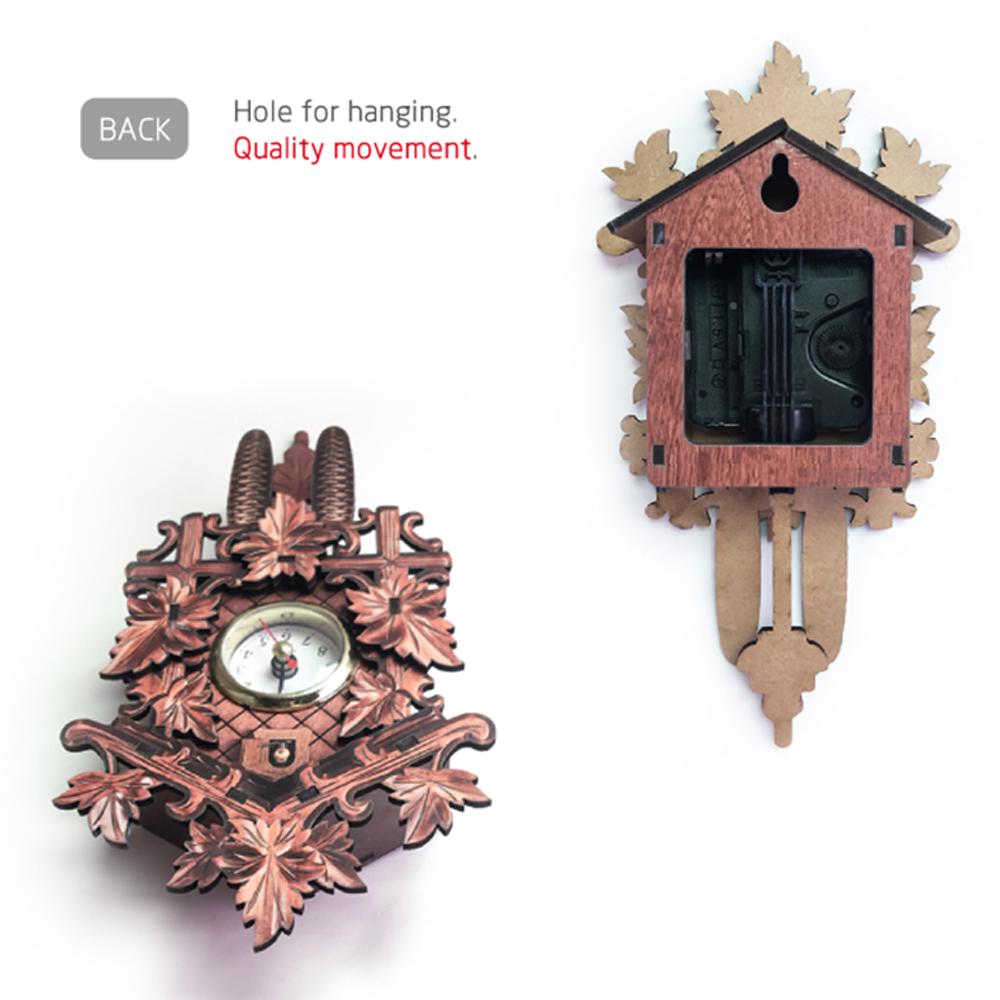Cuckoo Wall Clock Bird Wood Hanging Art Clock Swing Alarm Home Cafe