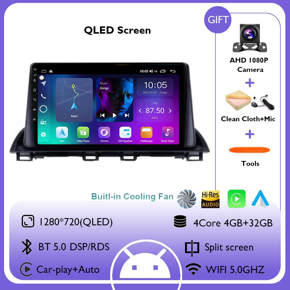 Автомагнитола Android 14 Carplay для Mazda 3 Axela 2013 2014 2015 2016 2017 2018 Навигация GPS Мультимедийный плеер WiFi+4G стерео BT