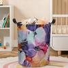 1pc, Abstract Watercolor Floral Laundry Basket Foldable with Handles Tote Bag Flowers Laundry Hamper Clothes, Storage Bucket Organizer for Bathroom La