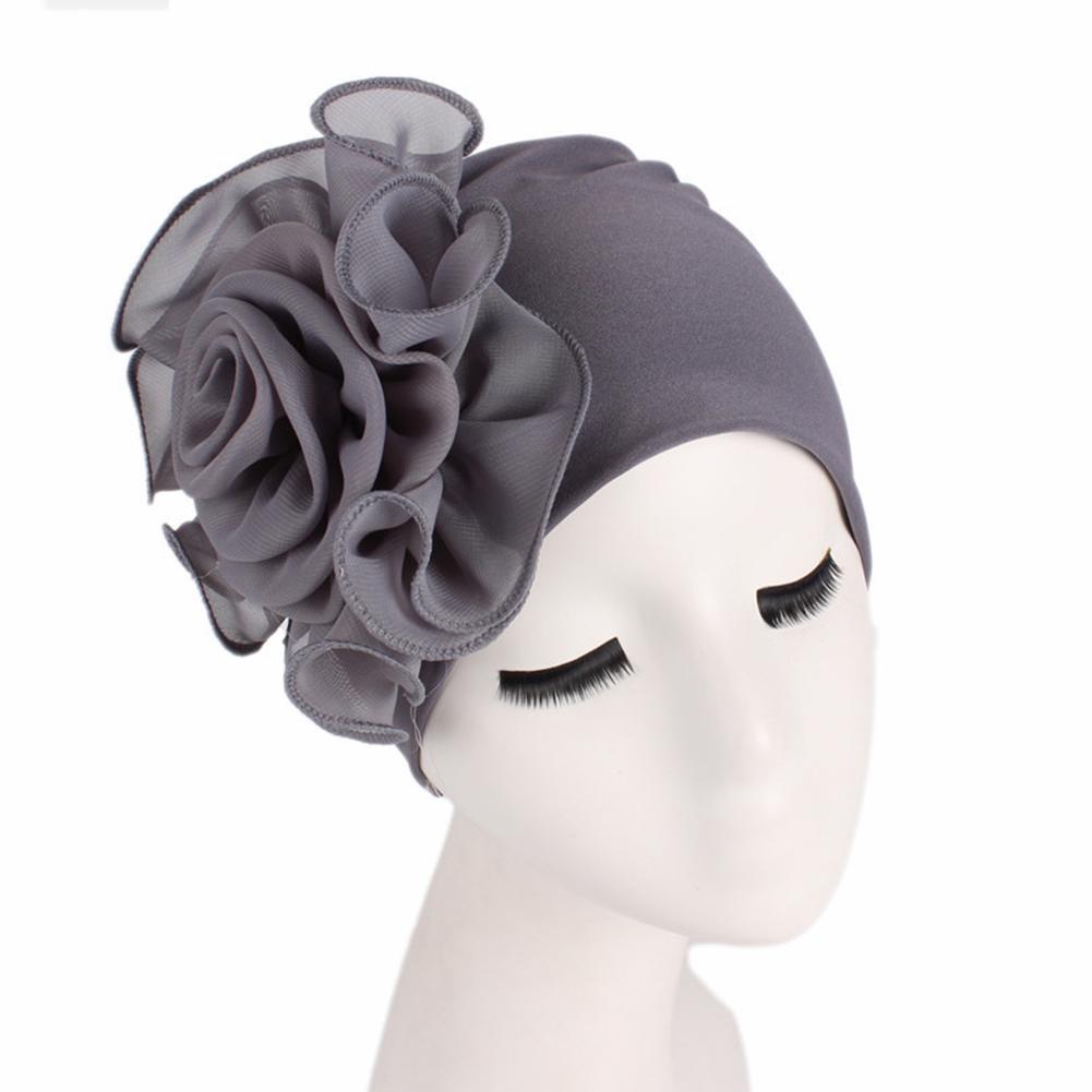 Women Elegant Side Large Flower High Elastic Fashion Cap