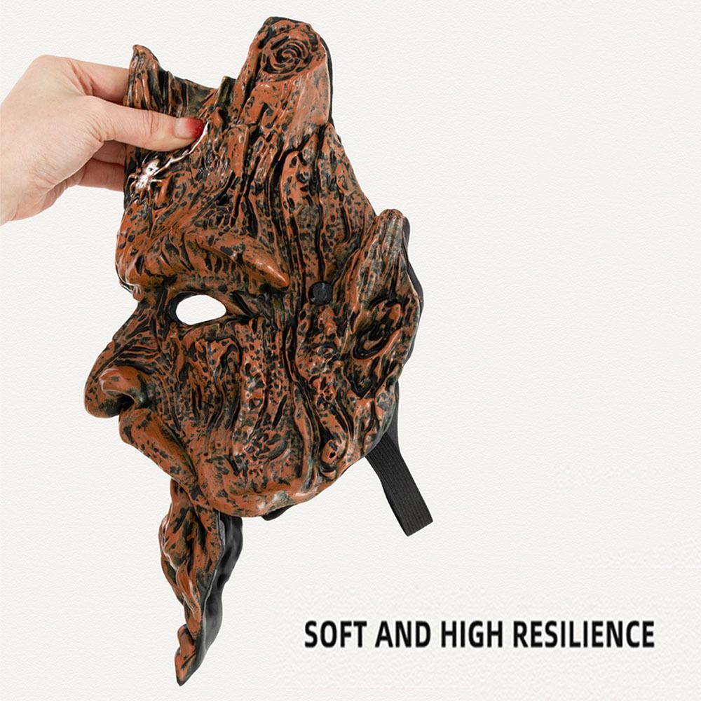 Realistic Tree Man Mask Spider Web Pattern Tree Ghost Mask Halloween Cosplay Mask Costume Party