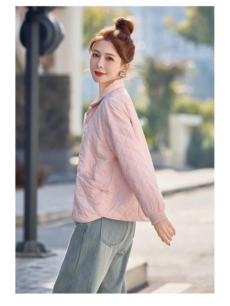 Spring 2025 Women's Lightweight Short Jacket - Stylish, Age-Reducing Solid Color for Middle-Aged Mothers