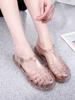 Hollow Out Bling Rainproof Jelly Sandals Women Summer Candy Shoes Woman Slippers Cover Toe Flat Femmes Sandales Pvc Sandalias