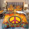 Bedding Peace Car Best Selling Hippie Digital Printing Quilt Set Three-Piece Set