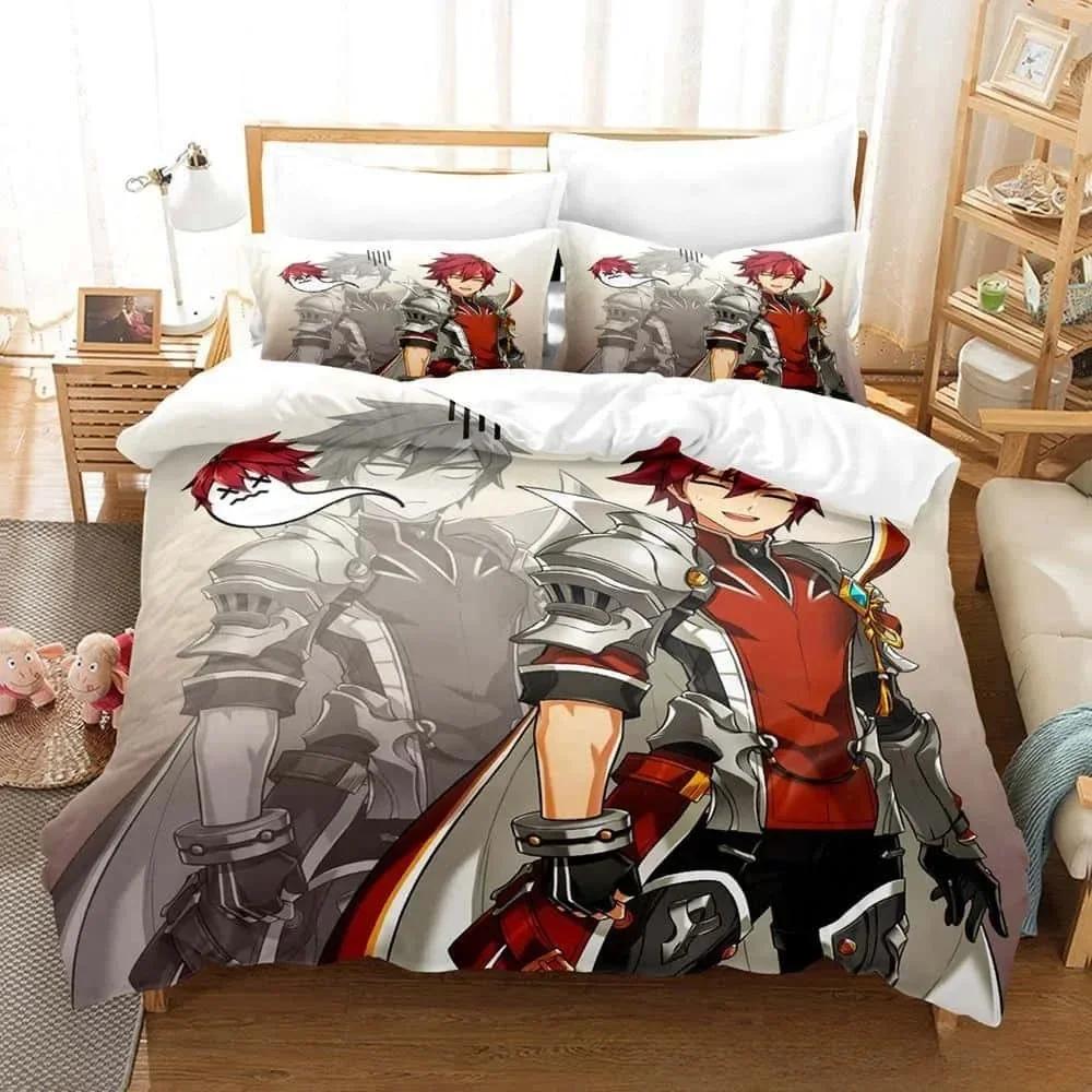 Комплект постельного белья с 3D-принтом Аниме Elsword Односпальный Полуторный Двуспальный Евро Кинг Сайз Комплект для кровати Взрослый Детский Спальня Комплекты пододеяльников Для Домашнего Текстиля