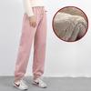 Winter Velvet Sports Pants for Women, Wide Legs, Loose Large Size, Fat Legs, Warm and Thick Lamb Velvet Lantern Pants, Waiver Pants
