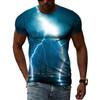 Summer New 3D Cool Lightning Men T-shirts Fashion Printed Natural Landscape Graphic T Shirt Personality Hip Hop Harajuku Tee Top