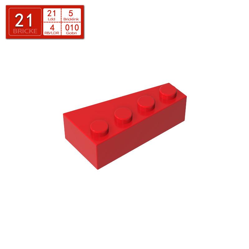BRICKE 4x2 Left Wedge Brick - Compatible with LEGO 41768 Blocks, DIY Educational Loose Parts