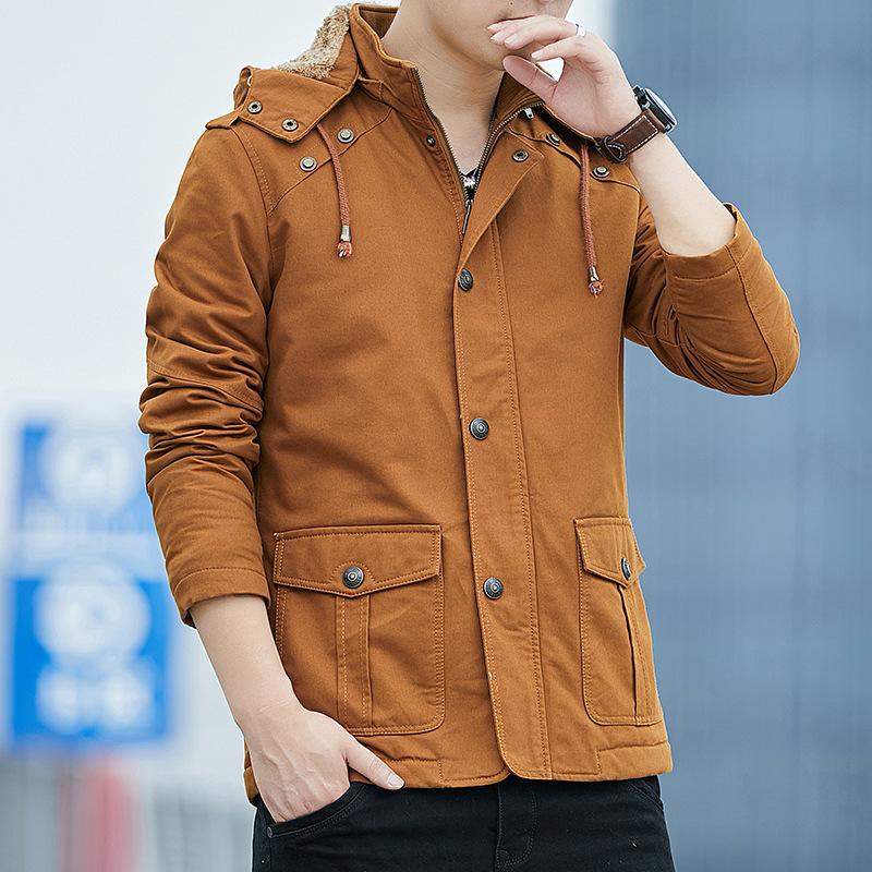 Зимнее пальто мужское утолщенное термообработанное флисовое пальто мужская повседневная корейская версия модный чистый хлопок