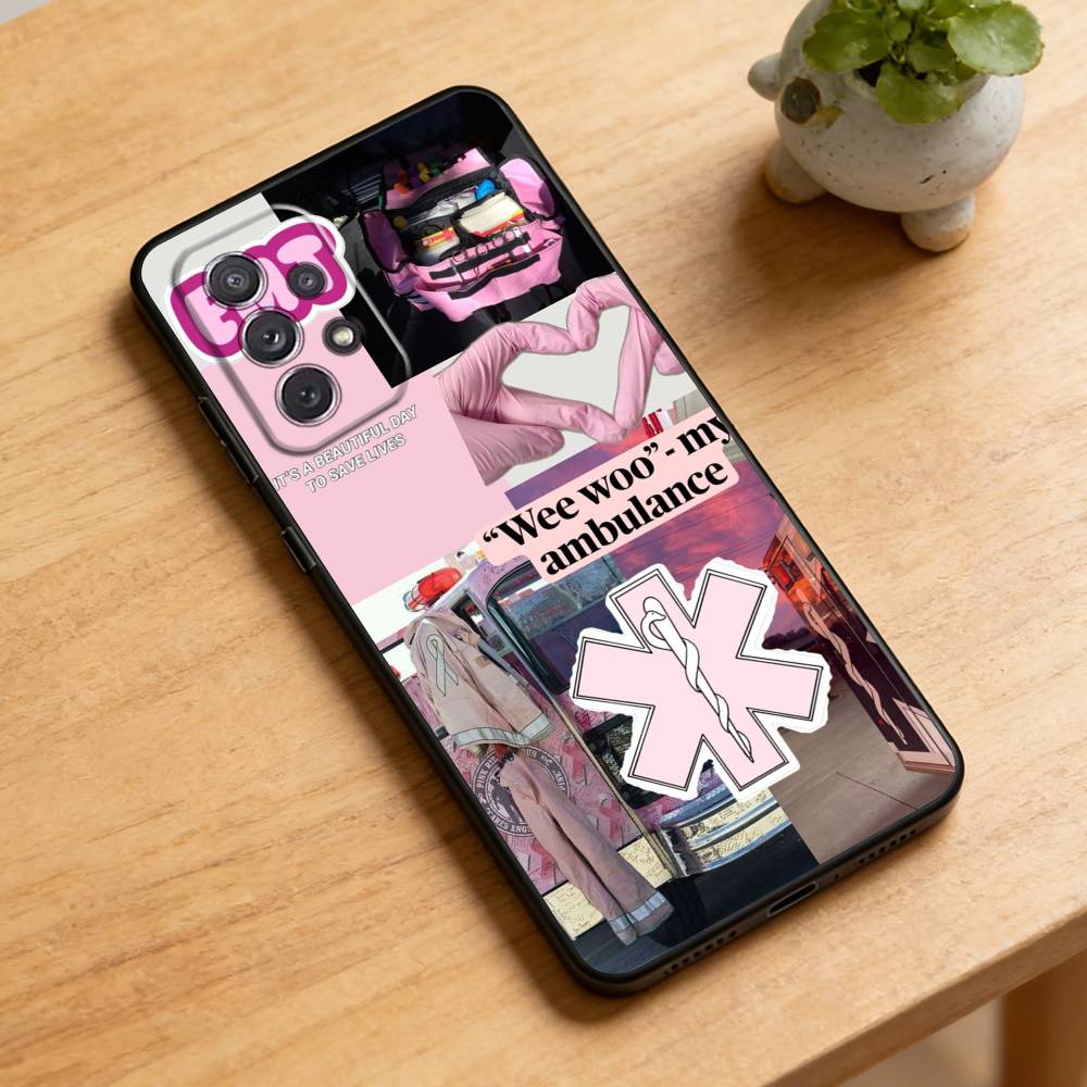 Чехол для телефона EMT EMS Скорая помощь Для Samsung Galaxy A73, A72, A71, A70, A52, A51 Другие Мягкий Черный Чехол