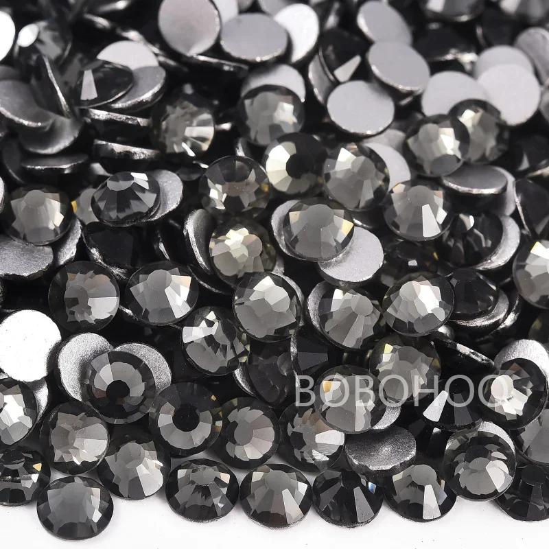 BOBOHOO Wholesale High Quality SS3-SS30 Glass Crystal Rhinestones Non Hotfix Strass Flatback Diamond Nail Art DIY Decorations