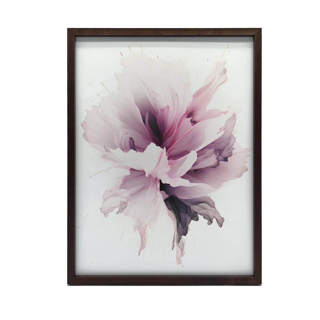 Subtelny Dotyk Kwiatu Subtelny Dotyk Kwiatu, 50X70 Cm, Rama Drewniana Ciemny Brąz, Papier Matowy 230 Gsm