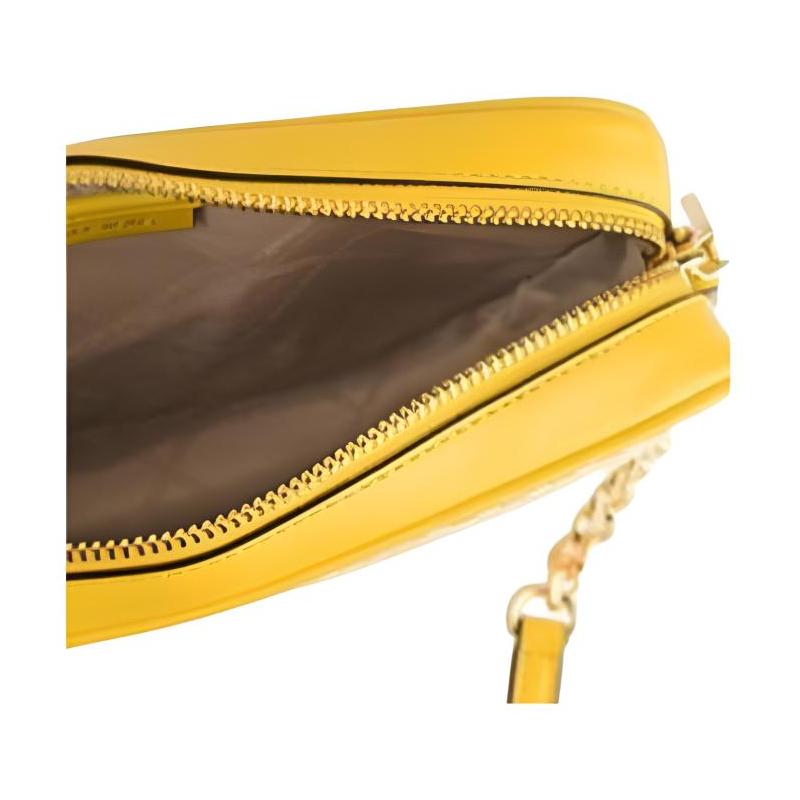 Michael Kors Сумка через плечо женская желтая, холст, искусственная кожа и кожа, застежка-молния, логотип бренда