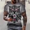 Футболка с принтом 3D Cool Owl для мужчин, забавные футболки с рисунком животных, летние свободные топы с круглым вырезом, футболки с коротким рукавом, уличная одежда