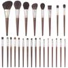 24-Piece Premium Animal Hair Makeup Brush Set - Soft Eyeshadow Brushes for Professional Makeup Artists