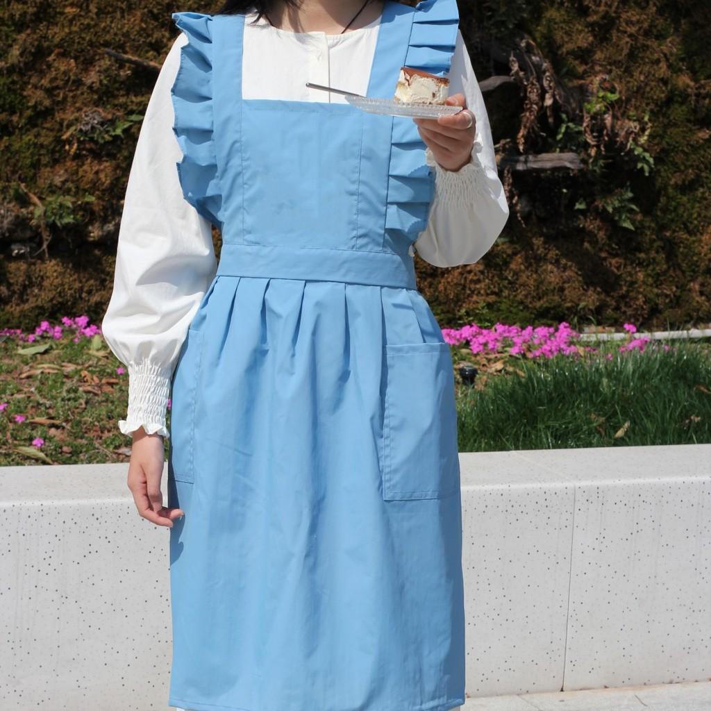 Ruffled Crossback Apron For Baking And Cooking With Waterproof Cotton Material