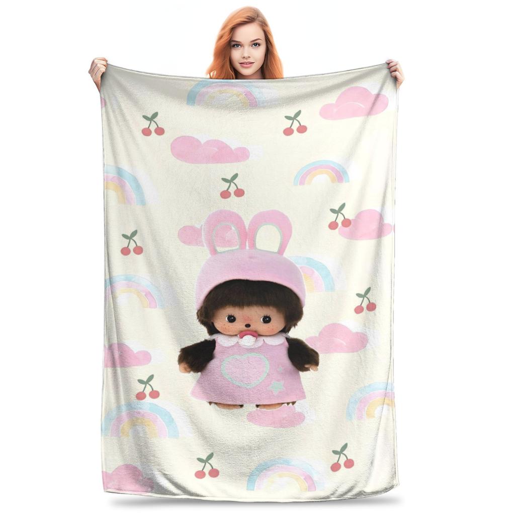 Monchhichis Blanket Quality Soft Bedding Throws Winter Girls Boys Outdoor Funny Bedspread
