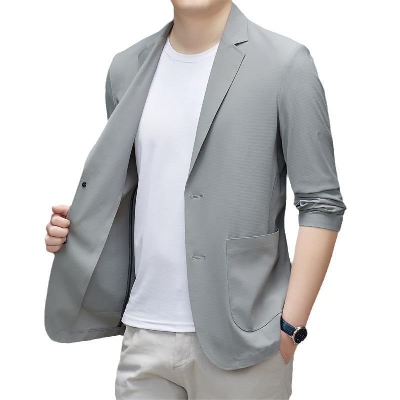 Мужской быстросохнущий шелковый солнцезащитный костюм 2025 года — повседневный летний вариант, 5 цветов, стиль вестерн для людей среднего возраста