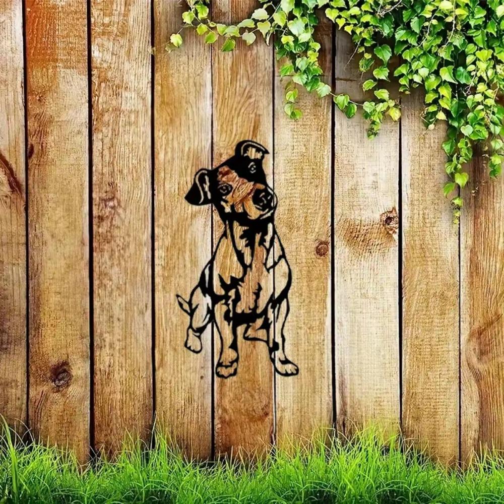 1 шт. Милая подвесная картина с щенком, элегантный металлический декор, идеально подходит для садовых стен, красивое украшение для свадьбы и вечеринки