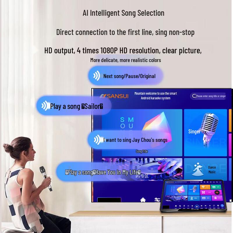 SANSUI PK06 Professional Home KTV Karaoke Audio System CN plug (adapter included)
