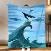 literary work The Tempest Throw Soft Coral Fleece Blanket 310gsm Fluffy Warm Throw for Sofa Bed Couch Bedroom Decor