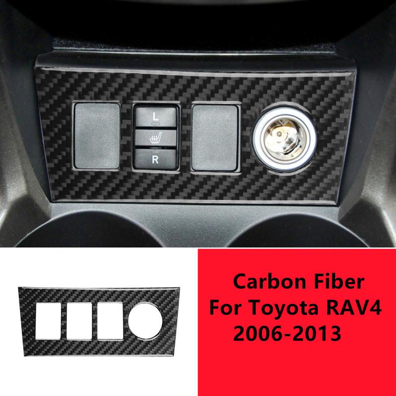 Углеродное волокно, панель переключения передач автомобиля, панель ручного тормоза, декоративная крышка, накладка, наклейки для салона автомобиля Toyota RAV4