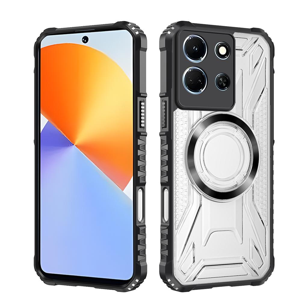 CD Магнитный Дизайн Жесткая HD Прозрачная Задняя Крышка,Для Infinix Note 30 5G/4G Rugger Armor Жесткий ПК ТПУ Чехол