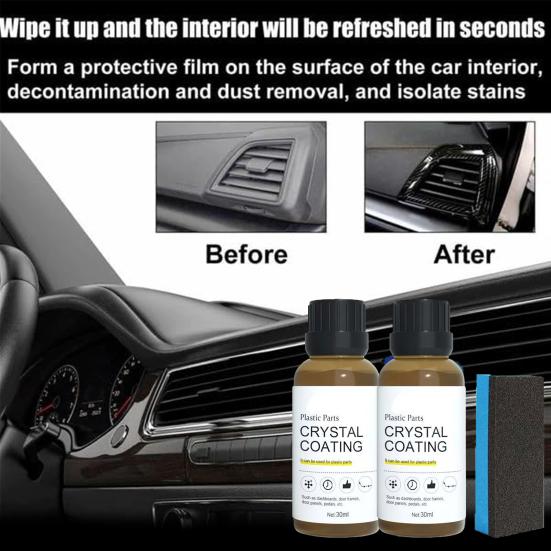 Car Leather Restorer with Sponges 30ml Car Interior Coating Agent Leather Care Solution for Couches Sofas Furniture