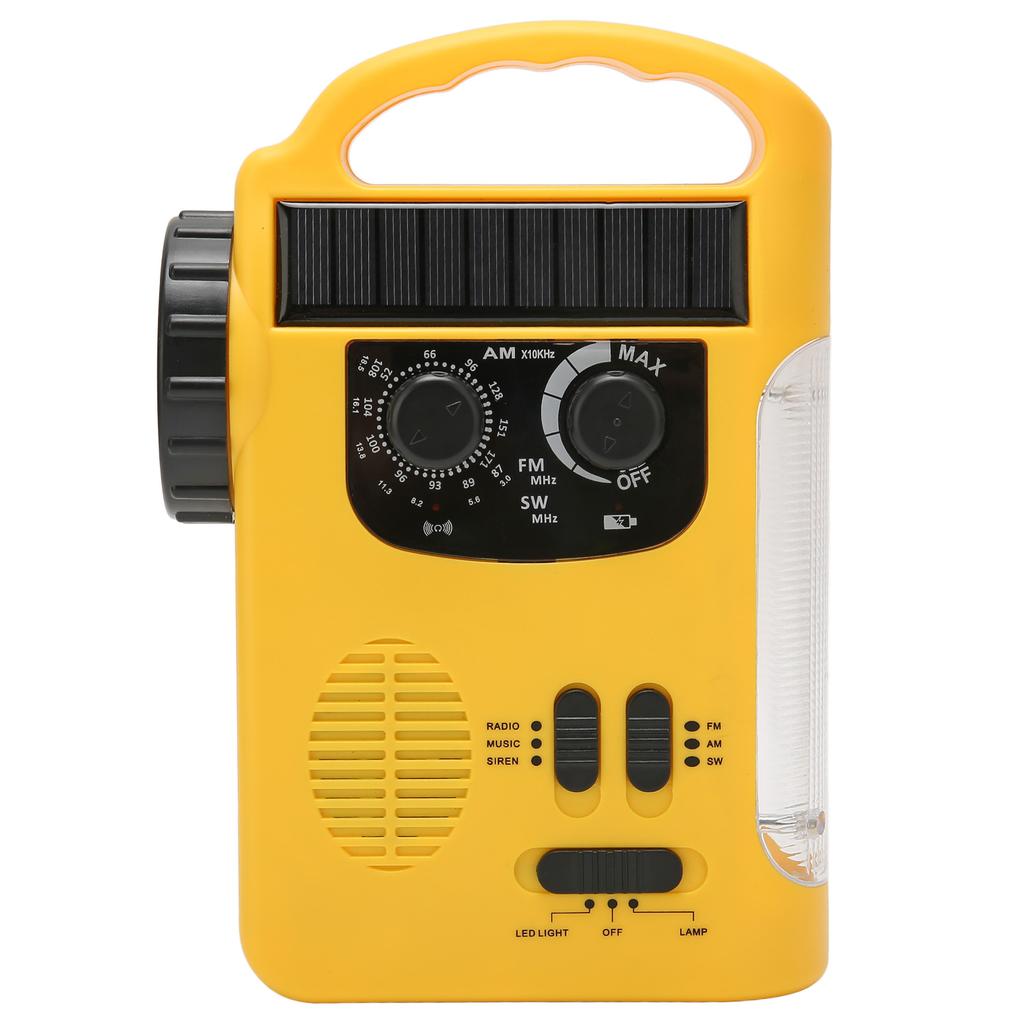 Hand Crank Solar Radio AM FM SW Emergency Radio with LED Flashlight Reading Light MP3 Player for Outdoor Camping