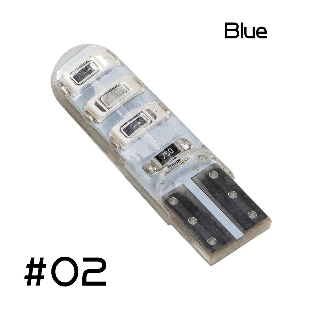 10 шт. T10-5630 силиконовая ледяная синяя белая красная светодиодная лампа светодиодная лампа поворотный сигнал боковой фонарь солнечный дневной свет автомобильный номерной знак светодиодная лампа ширины