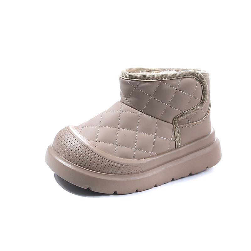 Зимние детские ботинки для мальчиков 2024 года, новые зимние ботинки для детей, модные повседневные универсальные утолщенные плюшевые ботинки для девочек из хлопка для отдыха на открытом воздухе
