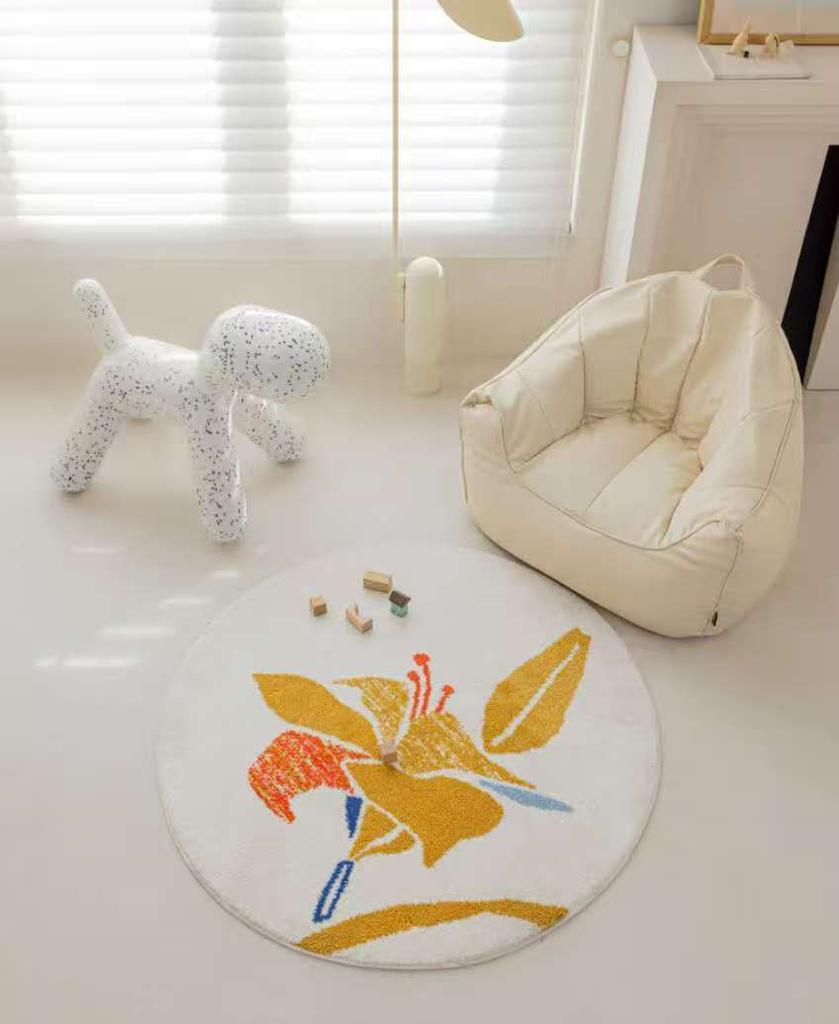 Современный стиль украшения гостиной круглый ковер утолщенный плюшевый прикроватный коврик ковры с мультяшным рисунком для спальни дома пушистый мягкий ковер