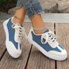 2024 Spring and Autumn New Women's Casual Sports Shoes Breathable Women's Flat Lace-up Color Block Low-top Shoes Size 36-43