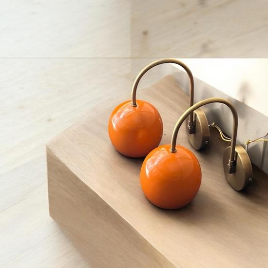 Набор из 2 оранжевых настенных бра в стиле ретро середины века, латунные светильники ручной работы для ванной комнаты, кухни, гостиной