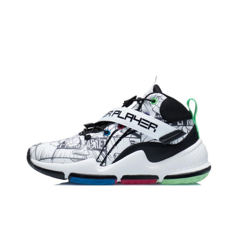 Баскетбольные кроссовки Li Ning Youth Pioneer TD с нескользящей подошвой, амортизирующие, износостойкие, детские, белые, черные YKBR054-11