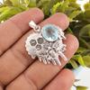 Sky Blue Topaz Gemstone Pendant, 925 Sterling Silver Jewelry, Handmade Gorgeous Silver Pendant Gift For Love