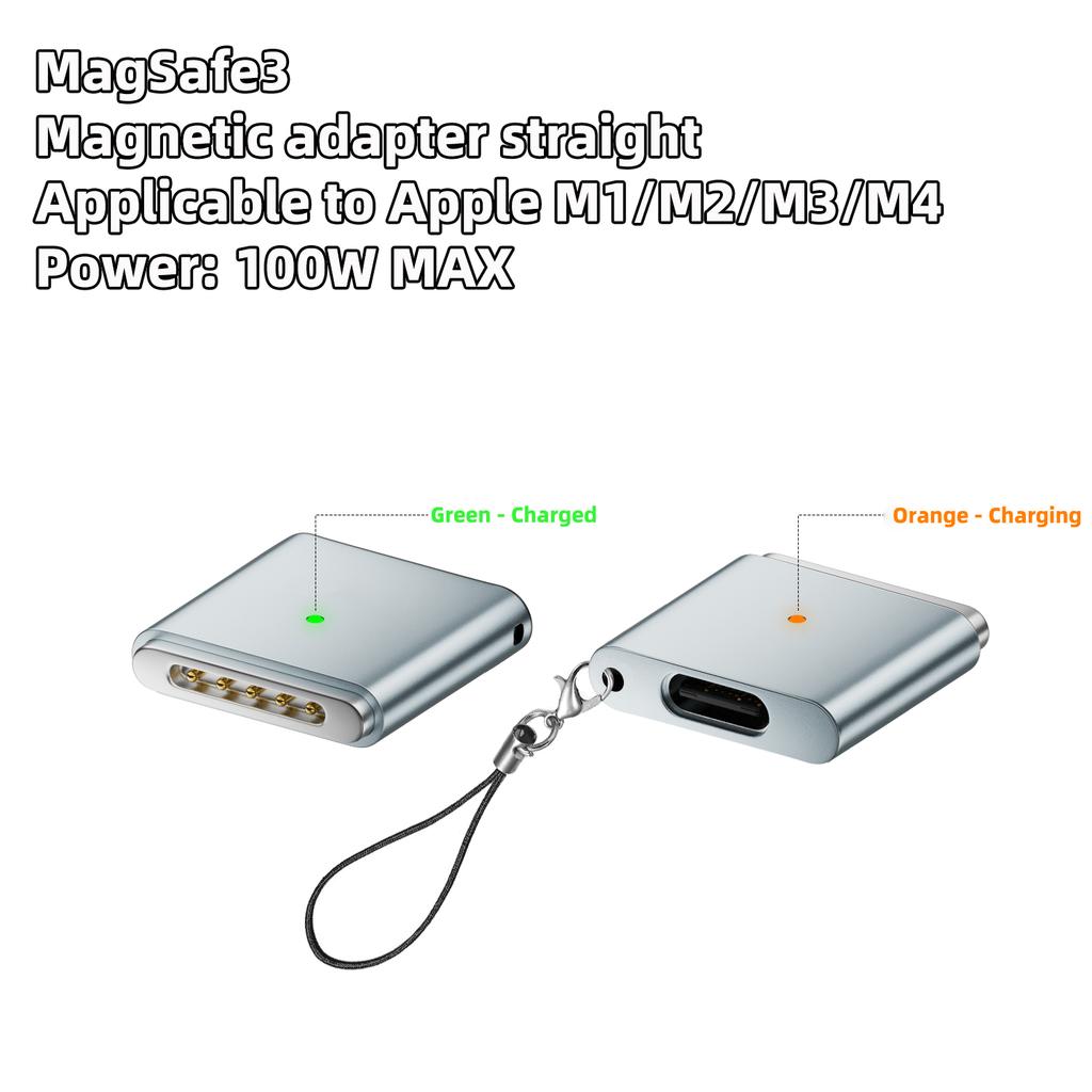 Type-C Female To Magsaf3 Magnetic Fast Charging Adapter 100W USB C To Magsaf3 Converter for Macbook Air/Pro M1/M2/M3/M4
