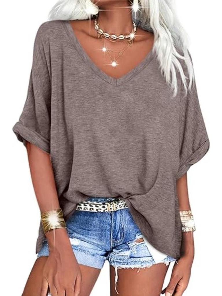 2024 Европейская и американская женская повседневная футболка большого размера с коротким рукавом свободного кроя