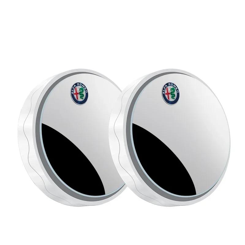 Car Stickers For Alfa Romeo 2Pcs Car Auxiliary Rearview Mirror Wide-angle 360° Adjustable For Alfa Romeo Giulietta GT 159 147 15
