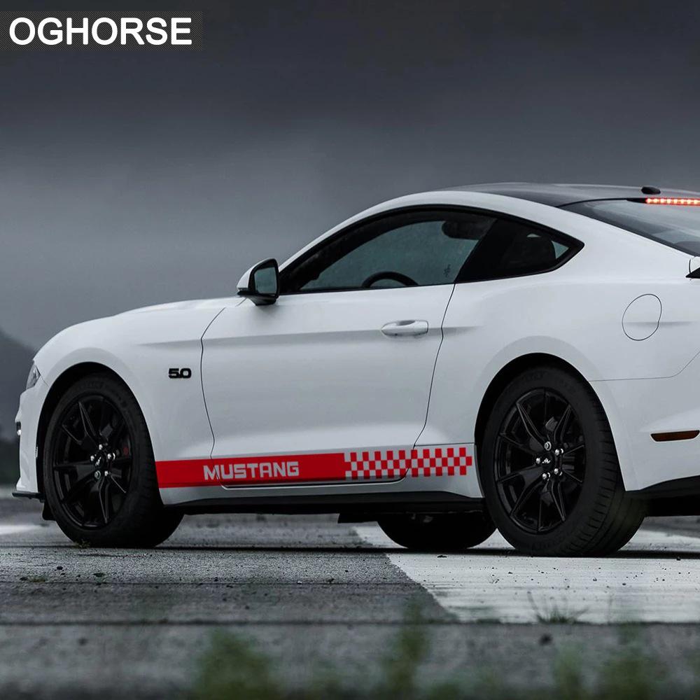 Ford Mustang Спортивная наклейка с пинстрайпом на боковой порог