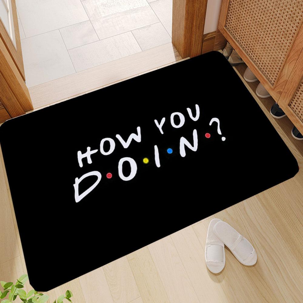 Luxury Black Printed Soft Kitchen Rug Anti-Fatigue Kitchen Rug Waterproof Non-Slip Rugs Set Runner Rug Bedside Rug Absorbent Carpet For Kitchen