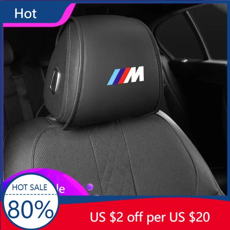 2025 2PCS Leather Car Seat Headrest Protective Cover Accessories For BMW M Power Sport M3 M5 E90 E39 F30 F10 E87 X3 X4 X5 X6