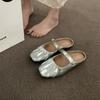 Flat-bottomed Bag Head Half Slippers Women's Wear Mary Jane Single Shoes 2025 New Spring and Summer Versatile Lazy Muller Cool Slippers