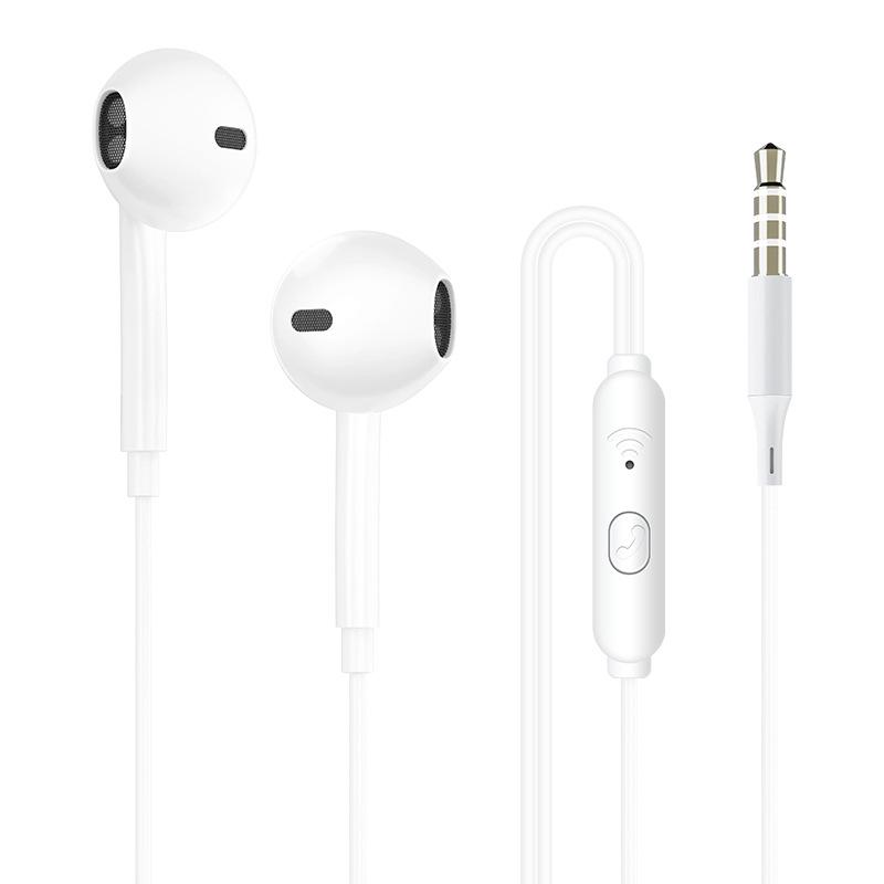 3.5mm Wired Earphones with Mic, Bass Surround Sound, Compatible with Apple & Android