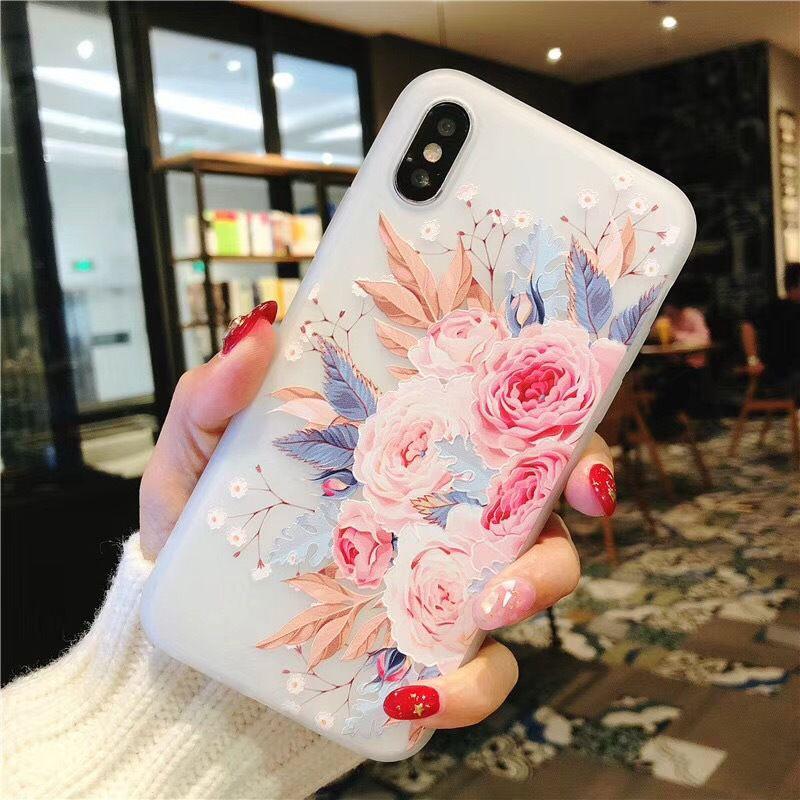 Для 8 iPhone 6s 7 Plus Мягкий Резиновый Ударопрочный Чехол Цветочный Прозрачный Тонкий Чехол