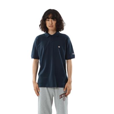 Polo Short One Point Short Sleeve Polo Basic L Рубашка, Рукав, 100% Хлопок, Вышивка, Логотип, Рубашка, C3-Z358Z, Мужская, Темно-синий,