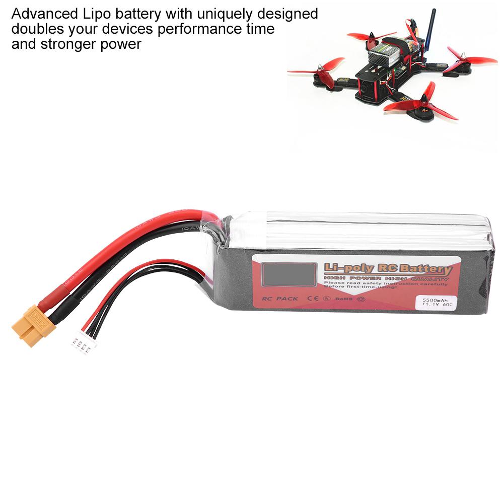 ZOP POWER 3S 11.1V 5500mAh 60C Перезаряжаемый LiPo аккумулятор с разъемом XT60 (5500 мАч 60C)