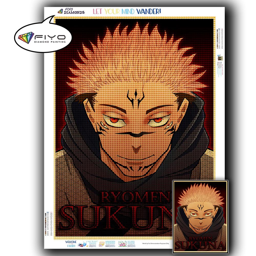 5D DIY Алмазная вышивка Аниме Дзюдзюцу Кайсен Картина Стразы Алмазная живопись Бумага Винтаж Плакат Алмазная мозаика Рукоделие Домашний декор
