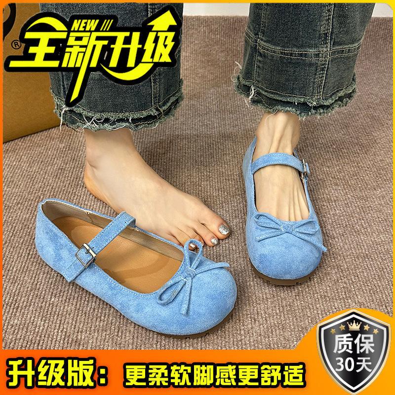 Модные французские туфли-лодочки Xiaoxiangfeng на плоской подошве, женские новые весенне-летние универсальные туфли Мэри Джейн для повседневной носки под юбку