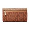 Michael Kors Кошелек Jet Set Signature из покрытого канваса, большой, женский, коричневый